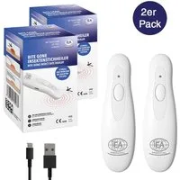 IEA Medical Insektenstichheiler 2er Set Elektrischer Stichheiler USB-C, 2 Modi, kompakt, 2x Insektenstichheiler, Wärmeanwendung, bis zu 200 Anwendungen pro Ladung, ohne Chemie
