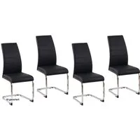 HTI-Living Freischwinger Schwingstuhl SallyC PU Schwarz (Set, 4 St), Freischwinger Esszimmerstuhl Kunstleder