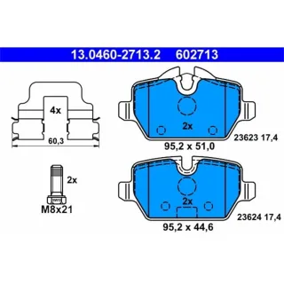 ATE Bremsbel?ge hinten BMW 1 3 Mini