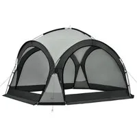 pro.tec Pavillon, »Grästorp« LED Partyzelt 3,45 x 3,45 x2,47 m Grau