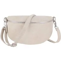 MIRROSI Bauchtasche Damen, Veloursleder, Made in Italy,Umhängetasche, Brusttasche (Schultertasche für jeden Anlass, 28x18x9 cm), Crossbody Bag, Schwarz, gemusterten& verstellbaren Schulterriemen