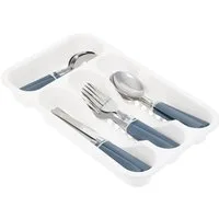 Koopman Besteck-Set Campingbesteck Reisebesteck Rot / Blau 16 Tlg. Set (16-tlg), Edelstahl, Rostfrei, Edelstahl, Blau, 16tlg, Besteckhalter