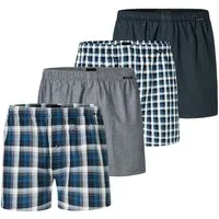 Schiesser Boxershorts Boxershorts (Sparpack) mit Eingriff, Jersey, uni, 4er Pack