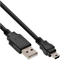 Inline InLine® USB 2.0 Mini-Kabel, USB A ST an Mini-B ST (5pol), schwarz, 1m USB-Kabel