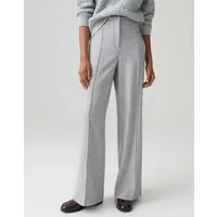 OPUS Stoffhose MAIGA COZY Wide Leg in Mélange Optik weiter, gerader Beinverlauf, natürlicher Griff, fließender Fall