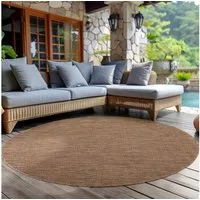 Carpettex Outdoorteppich Unicolor - Einfarbig, Rund, Höhe: 5 mm, Rund Outdoor Teppich Wetterfest Balkon Küchenteppich Flachgewebe
