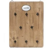 Moritz Schlüsselbrett 25x33cm Keys 8 Haken braun, Schlüsselkasten Vintage Schlüsselbox Schlüsselleiste Schlüsselhaken
