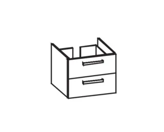 Artiqua 411 Waschtischunterschrank für D-Code 034265 Weiß Hochglanz, 411-WU2L-D30-7016-68 411-WU2L-D30-7016-68