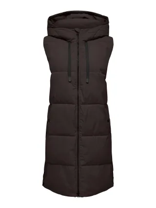 JDY - JDYBLAIR LONG HOOD WAISTCOAT OTW NOOS Chocolate Torte - Gr. - L
