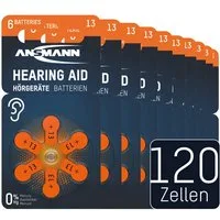 ANSMANN AG Hörgerätebatterien Typ 13 orange, 120 Stück Knopfzelle