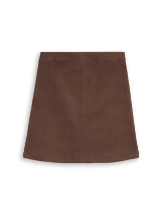 Denim Tom Tailor - Mini-Rock in Wildleder-Optik cool dark brown - Gr. - XL
