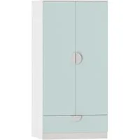en.casa Kinderkleiderschrank »Sandnes« mit Schublade 123x60x40 cm Mintgrün/Weiß