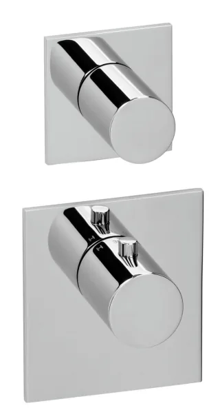 Herzbach Logic XL 1/1+ Farbset 2 Blenden eckig 2 Griffe rund Chrom, 11.521015.1.01 11.521015.1.01