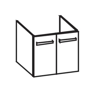 Artiqua 414 Waschtischunterschrank für Venticello 412460, 412461, 412462 Anthrazit Hochglanz, 414-WU 414-WU2T-V119-7015-51