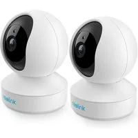 Reolink Überwachungskamera E1 3MP WLAN IP (Indoor, Packung, 2-tlg., 355° Schwenk & 50° Neigung, Pan-Tilt,2,4-GHz-WLAN,Bewegungserkennung,Bidirektionales Audio)