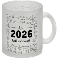 speecheese Tasse Abi 2026 weil ich es kann Glas Tasse für Abschluss