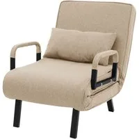 ML-DESIGN Relaxsessel Schlafsessel mit Bettfunktion 3in1 Sessel mit Schlaffunktion klappbar, Bettsessel Klappsessel Faltbares Schlafsofa Stahl/ Chenille Braun