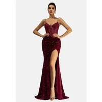 Moda Minx Jerseykleid Lucia Long Slit Dress mit stilvollem Beinschlitz