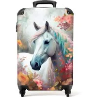 NoBoringSuitcases.com© Kinderkoffer Pferd - Natur - Blumen - Tiere - Wald 55x35x20cm, 4 Rollen, Handgepäck-Koffer, Kinderkoffer, Reisekoffer Mädchen