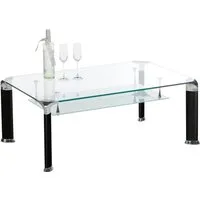 Stolkom Sp.z.o.o. Wohnzimmertisch in Glas/schwarz, Glas/Metall - 100x42x60cm (BxHxT)
