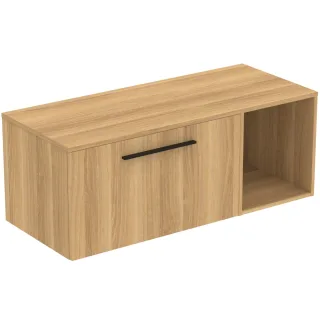 Ideal Standard Möbel-Set 120cm i.life B 1 Auszug 1 off.Fach Gr.Schwarz Eiche Natur, T5758NX T5758NX