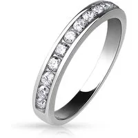 BUNGSA Fingerring 60 (19.1) Ewigkeitsring silber Damen Zirkonia Kristall Ring Eternity (Ring, 1-tlg), Frauen Mädchen