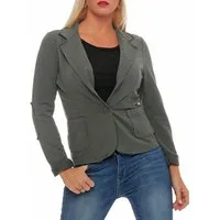 malito more than fashion Jackenblazer malito Damen Blazer klassisch, Sakko im Basic Look, Kurzjacke mit Sweat Blazer Jacke in Used Look Optik