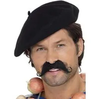 Smiffys Kostüm Baskenmütze schwarz - für Fasching Karnevalskostüm, Die klassische Kopfbedeckung für Künstler
