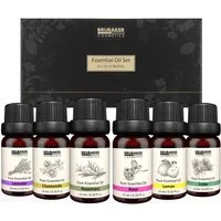 BRUBAKER Duftöl 6er-Set Ätherische Öle Aromatherapieöle (6 x 10 ml Naturrein, Lavendel Rose Rosmarin Kamille Lemon Zeder), Ätherische Öle Aromatherapie Geschenkset
