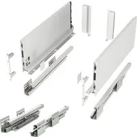 SO-TECH® Schubkasten System JUNKER SLIM H: 167 mm bis 35 kg Last mit Push to open, weiß, 13 mm schlanke Schubladenzargen, Nennlänge 550 mm