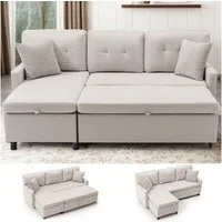 HOMYEDAMIC Schlafsofa 172 x 187 cm Schlafsofa 2-Sitzer Sofa Couch, Schlafsofa mit Matratze Variables Sofa Doppel-Liege