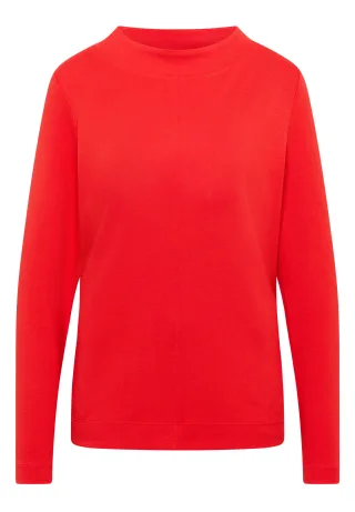 CECIL - Funnelneck Shirt in Unifarbe pumpkin orange - Gr. - S