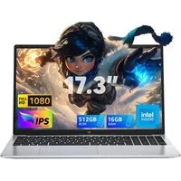 ACEMAGIC AX17 Laptop 17.3 Zoll, Intel Alder Lake N95, 16GB RAM, 512GB SSD Notebook (Intel N95 Intel Alder Lake N95, Intel UHD Graphics, 180° Drehung, Mit Ziffernblock, Deutsche Tastaturaufkleber)
