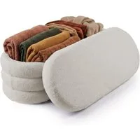 relaxdays Sitztruhe Sitzbank aus Teddystoff, Creme
