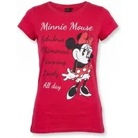 Disney Pyjamaoberteil Disney Minnie Maus Damen kurzarm Schlafshirt Nachthemd 100% Baumwolle, Gr. S bis XL
