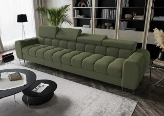 Big Sofa Sofa 4-Sitzer BASTIEN Megasofa in Stoff Aragaon Grün
