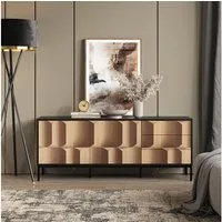 Vicco Lowboard Eliza, Schwarz/Eiche, 150 x 60 cm mit 3 Schubladen (1 St)