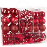 BRUBAKER Weihnachtsbaumkugel 77-teiliges Weihnachtskugel-Set, Christbaumschmuck aus Kunststoff, Weihnachtsdekoration Baumkugeln