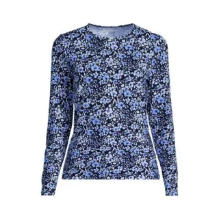 Schnelltrocknendes UPF 50 Sonnenschutz-Badeshirt für Damen, Damen, size: regular, Blau, Nylon-Mischung, by Lands' End