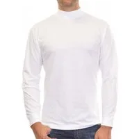 RAGMAN Langarmshirt RAGMAN Herren Shirt Langarm Stehkragen Single-Jersey Weiß