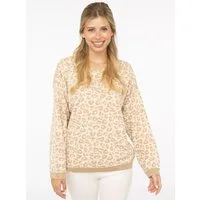 Zwillingsherz Strickpullover "Gestrickter-Leo" Animal-Muster, Rundhalsausschnitt, Langarm, Feinstrick