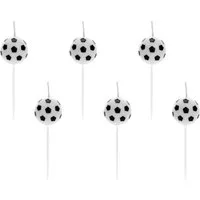 partydeco Geburtstagskerze, Geburtstagkerzen Fußball 2.5cm halbe Bälle 6er Set