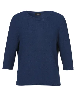 VIA APPIA DUE - Pullover Rundhals 3/4 Arm Struktur tinte - Gr. - 50