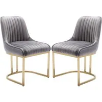 WAHSON OFFICE CHAIRS Esszimmerstuhl 2er Set Küchenstuhl mit goldene Stuhlbeine
