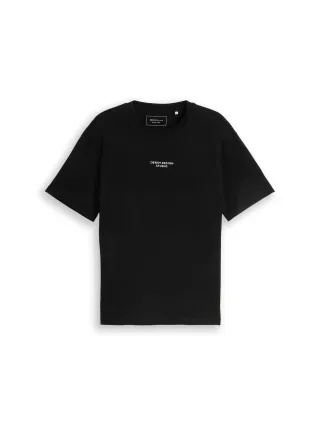 Denim Tom Tailor - Relaxed Fit T-Shirt mit Rückenprint black - Gr. - M