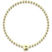 Materia Armband Damen Kugeln Stretcharmband Gold SA-94, Sterlingsilber, vergoldet