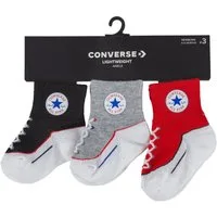 Converse Tennissocken CHN INFANT STRIATED QTR 3PK (3-Paar) Babys, im 3er-Pack, gerippte Bündchen, elastisches Material