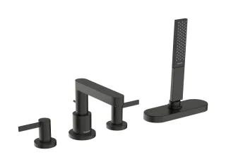 Hansgrohe Finoris 4-Loch Wannenrandarmatur mit sBox, Brushed Black Chrome, 76444340 76444340