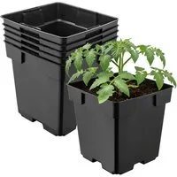 Garronda Blumentopf Kunststoff eckig mit Drainagelöchern Blumentopf für Garten GD-0199 (5 St., 5er Set)