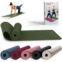 NEOLYMP Yogamatte Yogamatte rutschfest & gelenkschonend – Gelenkschonende Gymnastikmatte (Pilates Matte für Yoga, Workout – inkl. E-Book & Video Übungen), Fitnessmatte für Zuhause – 183x61cm Trainingsmatte aus PVC –Sportmatte